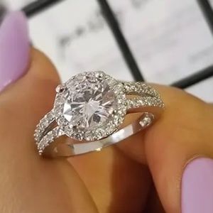 💎 New Simulated Diamond 925 Sterling Silver Round Cut Wedding Engagement ring